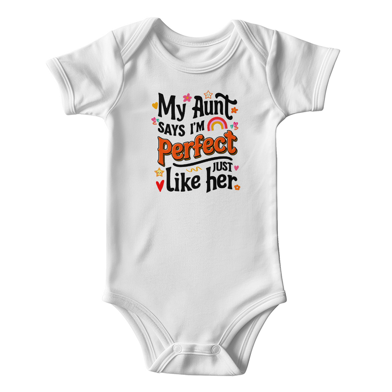 “My Aunt Says” Baby Onesie – Funny Baby Bodysuit – Cute Newborn Gift Outfit