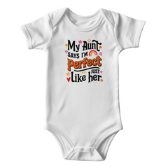 “My Aunt Says” Baby Onesie – Funny Baby Bodysuit – Cute Newborn Gift Outfit
